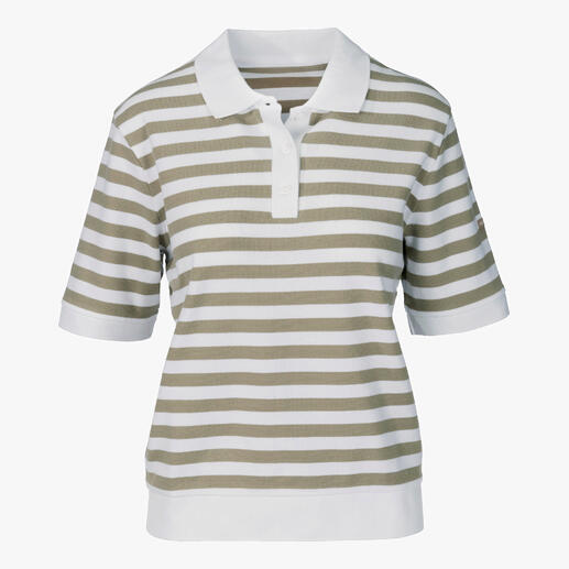 Polo rayé à manches courtes et col classique.