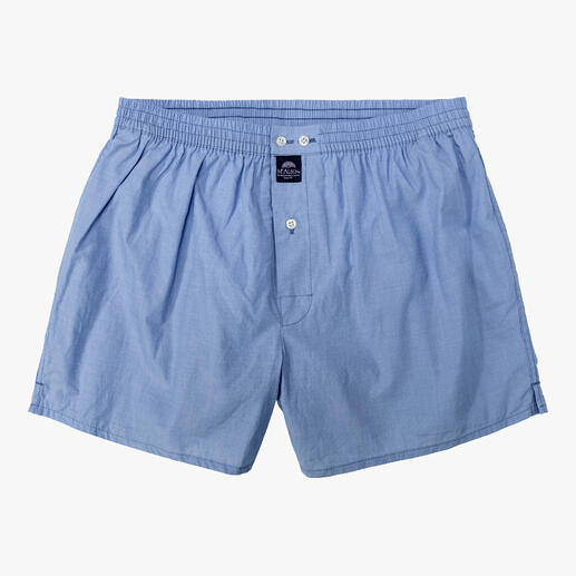 Boxers confort en bleu clair, taille 48, à plat sur fond blanc.