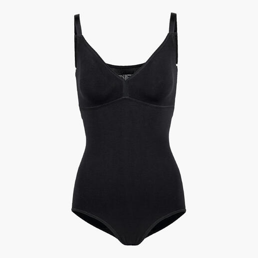 Body Pima-Shape noir en taille 36-38 avec bretelles spaghetti.