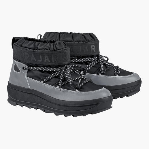 Bottes réfléchissantes Pajar en argent avec lacets et tige rembourrée, taille 36