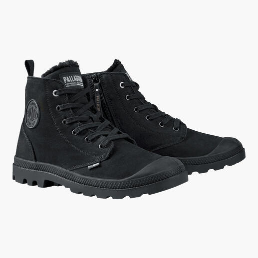 Botte d'hiver noire Palladium avec lacets et fermeture éclair latérale, taille 41