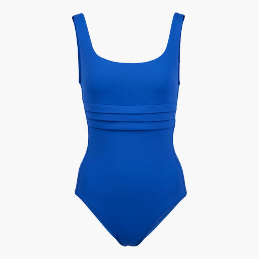 Vue avant du maillot de bain Iodus en cobalt avec plis.