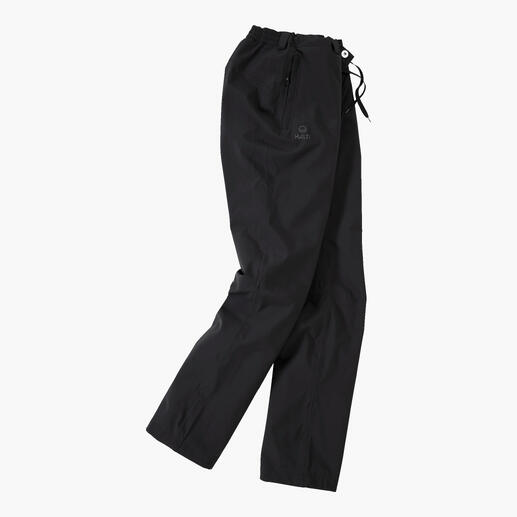 Pantalon hardshell pour femmes en noir avec cordon de serrage.