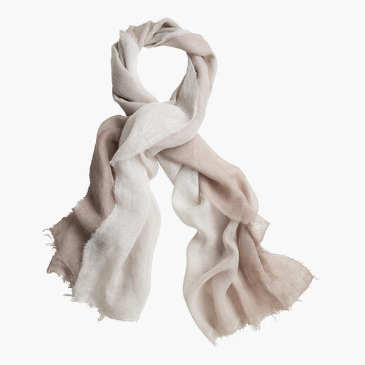 Écharpe en lin beige dégradé vue d'ensemble