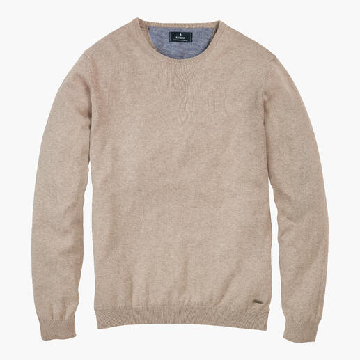 Pull en maille fine crème à col rond, taille 46