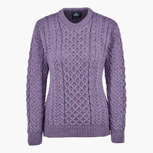Pull en Merino-Aran lavande pour femmes avec coupe classique