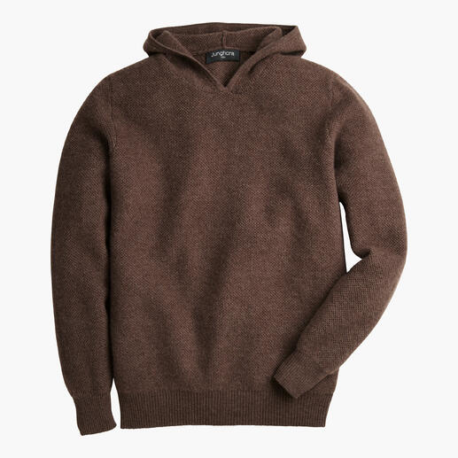 Hoodie Pique brun avec capuche et manches longues