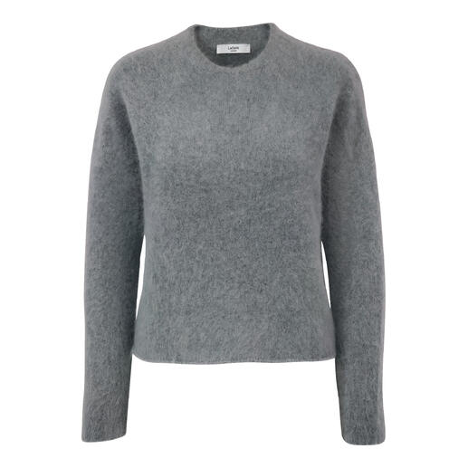 Pull en alpaga brossé gris, taille 34