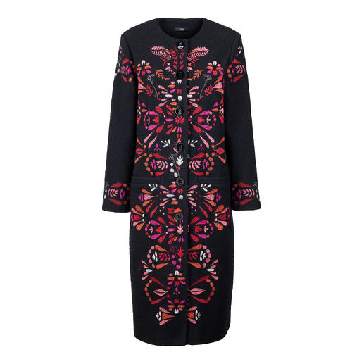 Manteau en laine IVKO avec motif floral
