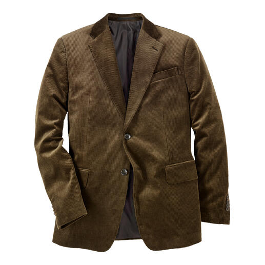 Veste en velours côtelé couleur camel avec poches et fermeture à boutons, taille 48