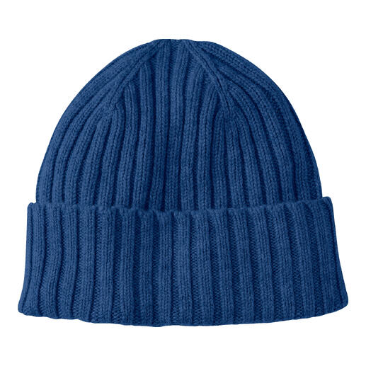 Béret de pêcheur en cachemire bleu marine