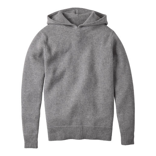 Sweat à capuche H en cachemire bouilli gris sur fond clair