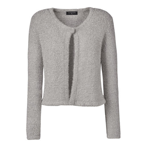 Boléro métallique gris en matériau doux