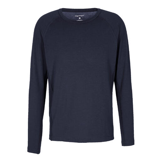 T-shirt de pyjama sombre pour homme, vu de face.