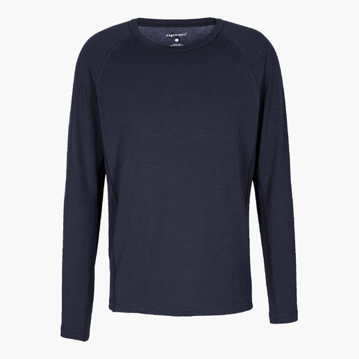 T-shirt de pyjama sombre pour homme, vu de face.