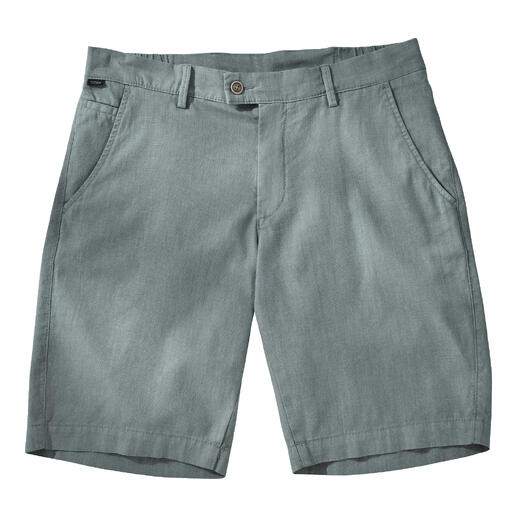 Bermudas en lin vert avec poches, taille 48.