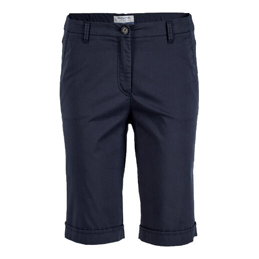 Bermudas navy pour femmes avec ourlet retroussé