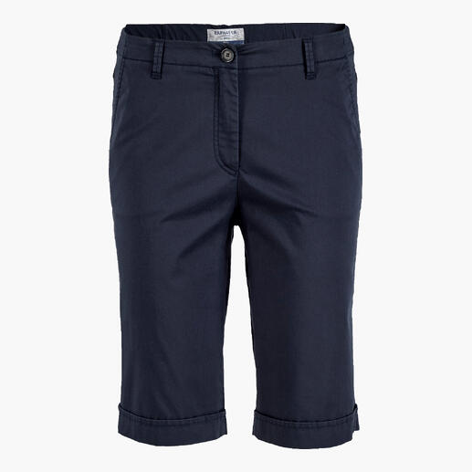 Bermudas navy pour femmes avec ourlet retroussé
