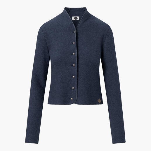 Veste double-face bleu nuit avec fermeture à boutons