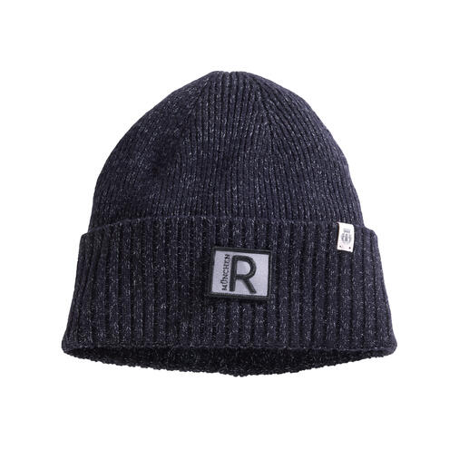 Bonnet Urban Reflective en bleu foncé avec un motif rayé et logo.