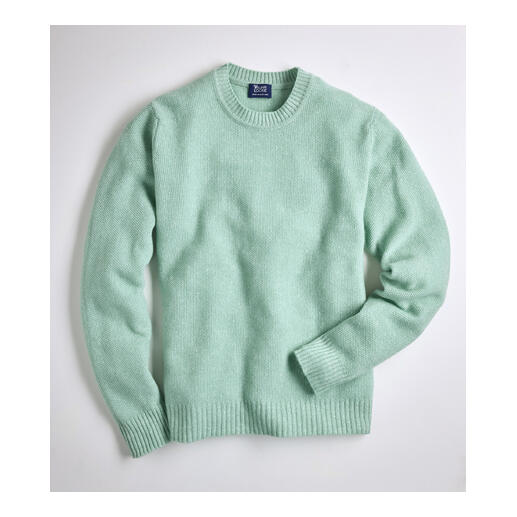 Pull en E-riz de couleur menthe avec encolure ronde