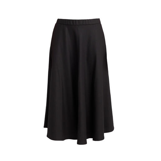 Jupe en laine noire évasée en ligne A.