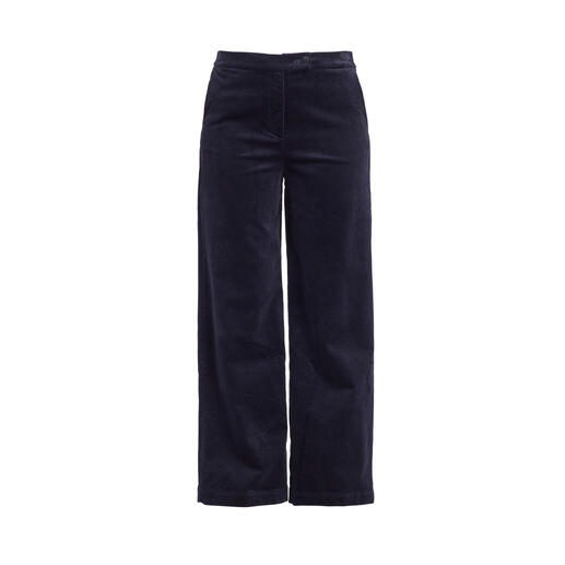 Pantalon en cordon jacquard bleu foncé Fashion Charts, vue de face