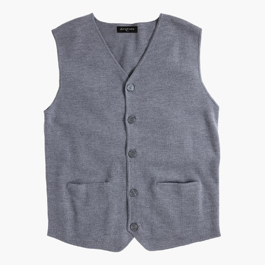 Gilet Milano gris avec boutons et deux poches.