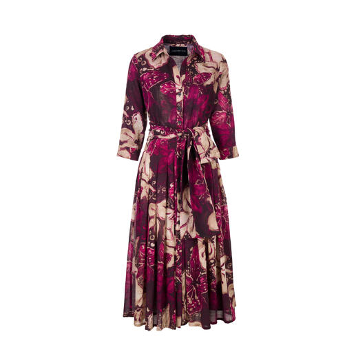 Robe en laine avec taille cintrée et motif Berry-Flower.