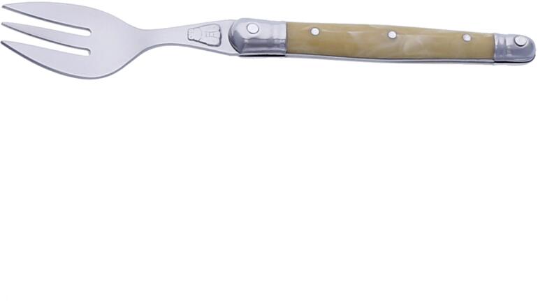 Fourchette à gâteau de couverts Laguiole Bistro avec une poignée ivoire.