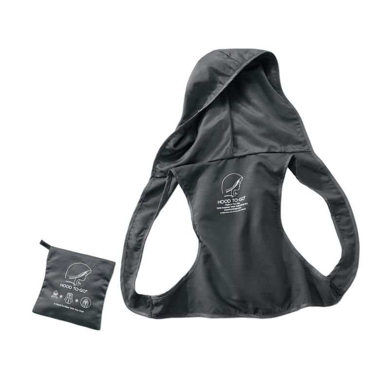 Parement Hood To Go Hood To Go en version compressée à côté d'une veste dépliée sur fond clair.