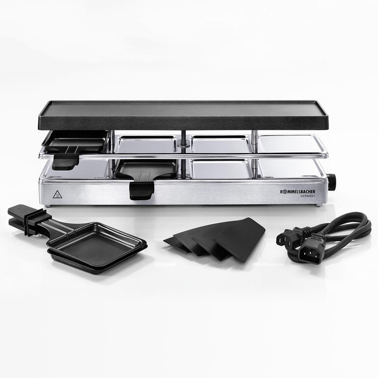 À moduler selon vos besoins, pour des fêtes réussies ! Pour jusqu’à 12 personnes. Raclette avec objets pour la préparation.