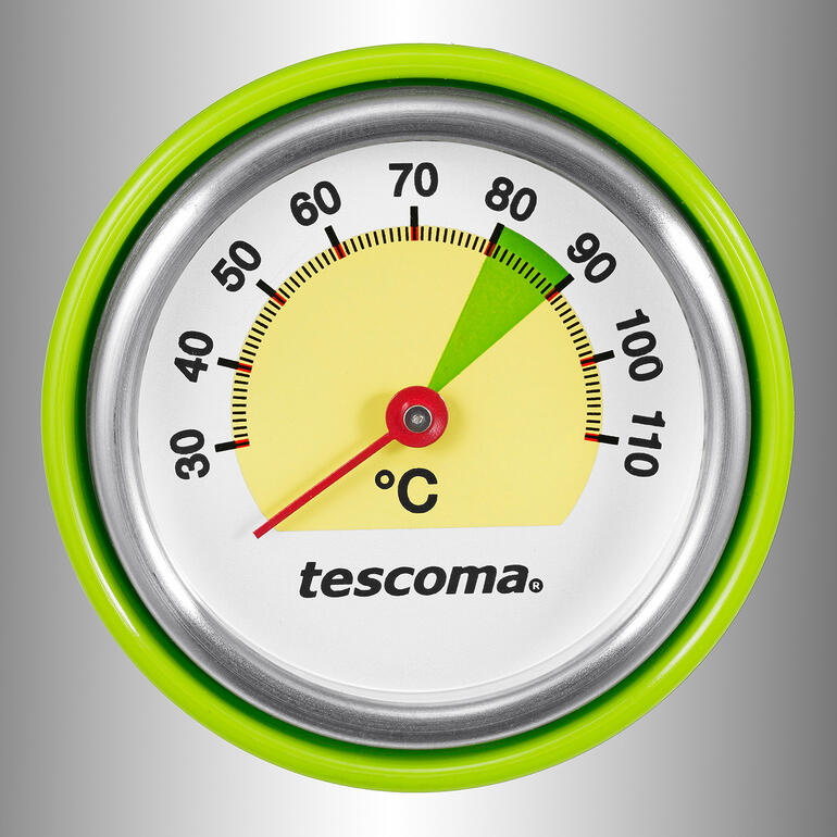 Lot de préparation de conserves Thermomètre pour procédés de mise en conserve avec bord vert.