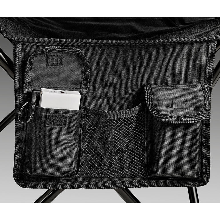 Avec pochette de rangement intégrée pour la batterie. Intérieur du coussin chauffant pour chaise de jardin avec poches.