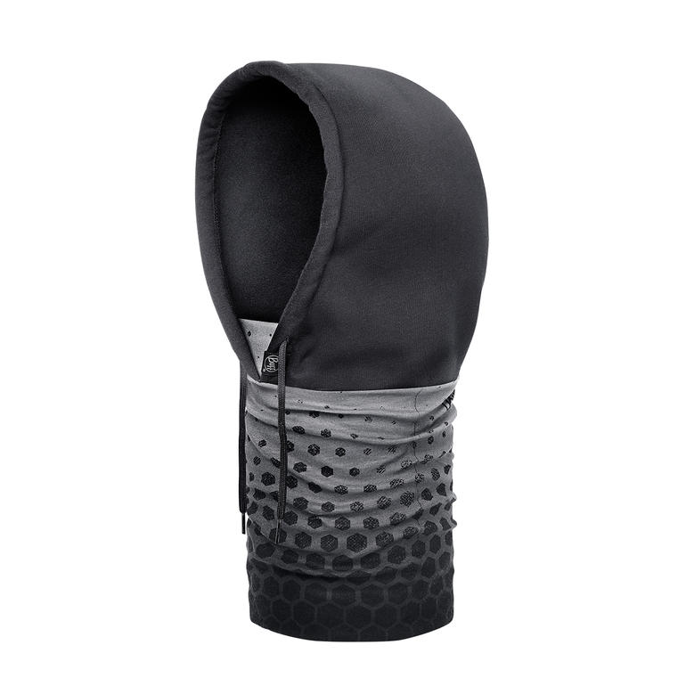 Buff® Polartec®-sweat à capuche noir avec surface texturée.