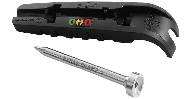SteakChamp® 3c-black, thermomètre et aiguille en acier inoxydable pour la viande.