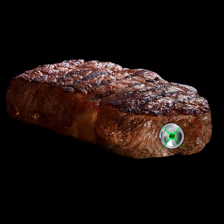 SteakChamp® 3c-black SteakChamp® 3c-black, steak parfaitement cuit avec indication LED verte.