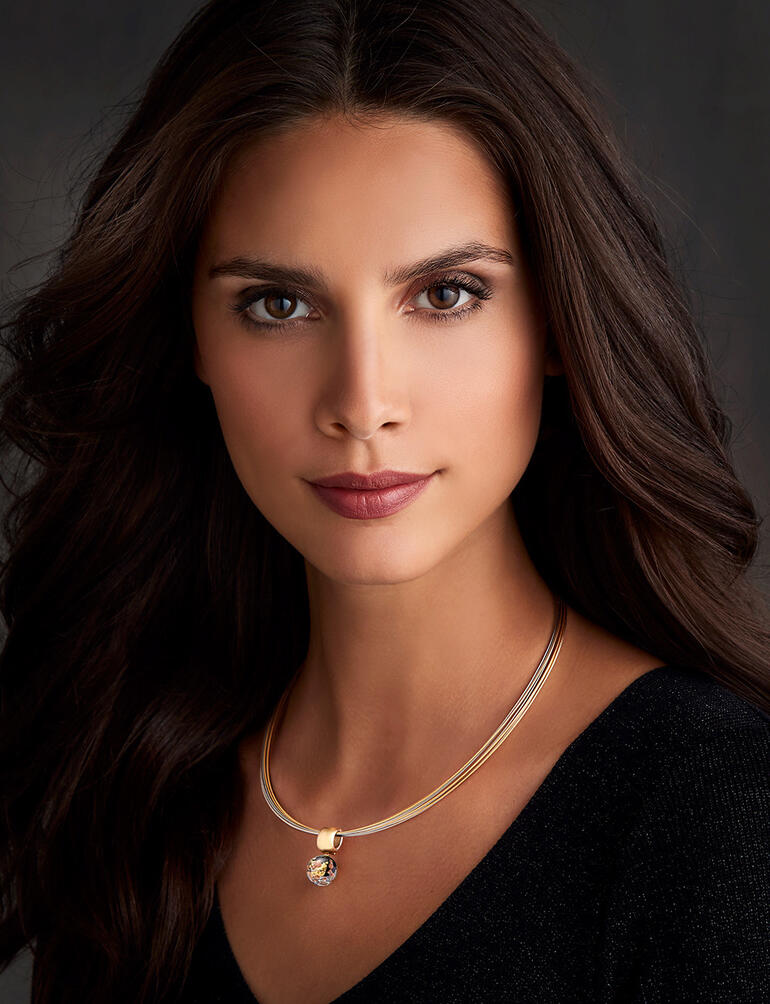 Collier Vario en verre de Murano avec clip et perle interchangeable.