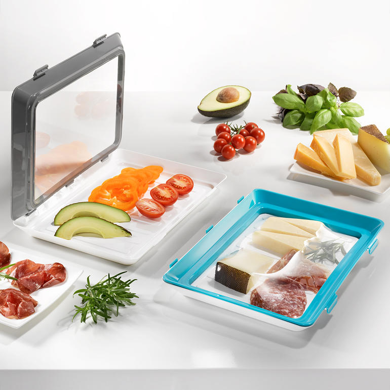 Bols de conservation Click & Fresh en ensemble de 2 avec aliments