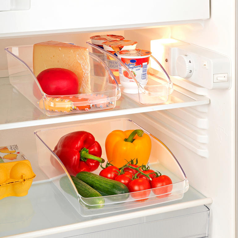 Organisateur universel, ensemble de 3 dans un réfrigérateur avec des aliments