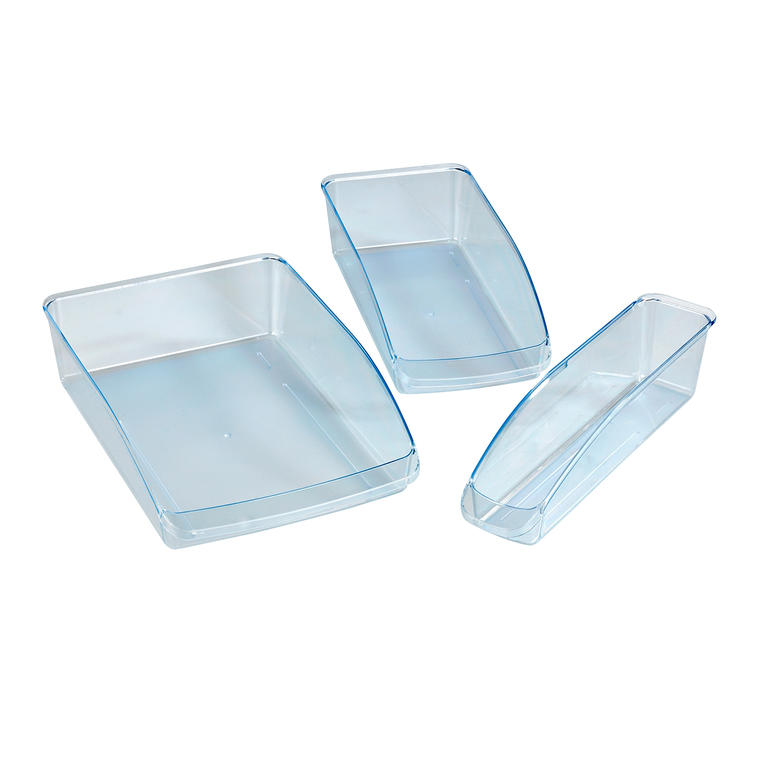 Organiseurs universels, lot de 3 pièces Trois organisateurs transparents de différentes tailles