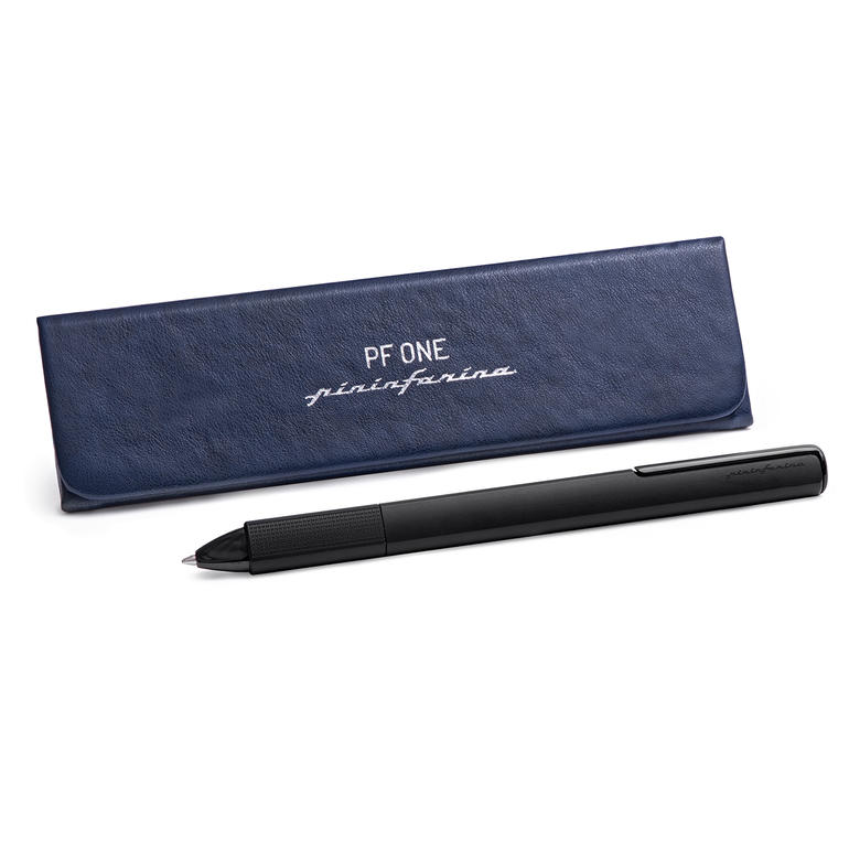 Stylo bille Pininfarina RF One Stylo Pininfarina dans une boîte en cuir bleu