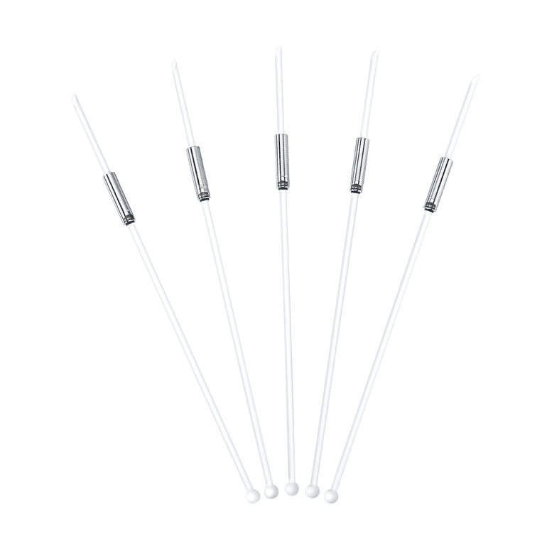 Bâtonnets destructeurs d’odeurs, lot de 5 pièces Ensemble de 5 bâtonnets désodorisants blancs avec supports argentés.