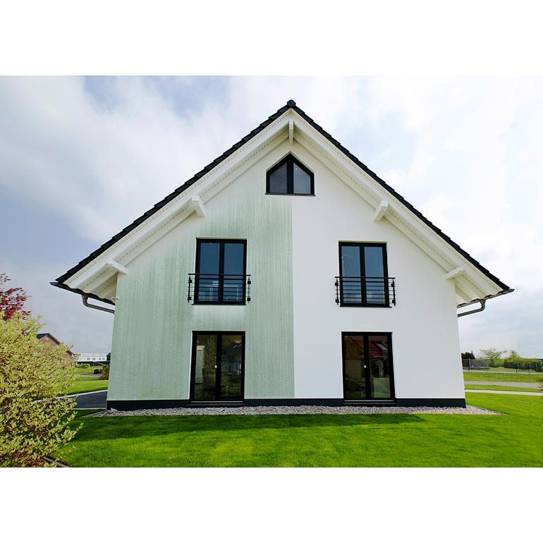 Maison avec application visible de revêtement hybride 3D