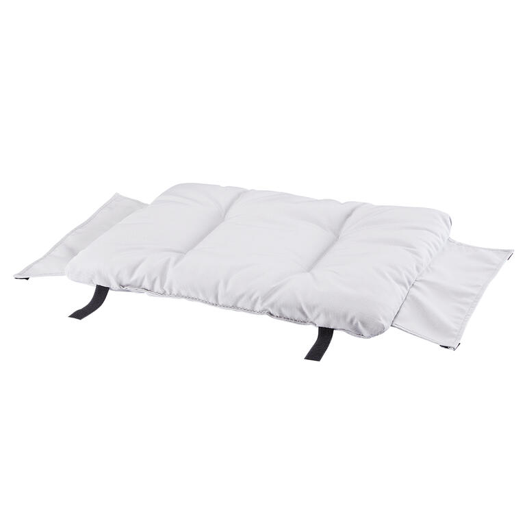 Coussin pour repose-pieds Fiam en gris neutre.