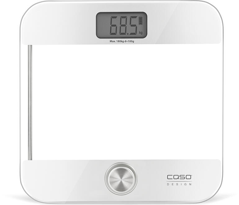 Pèse-personne sans batterie au design moderne avec écran.