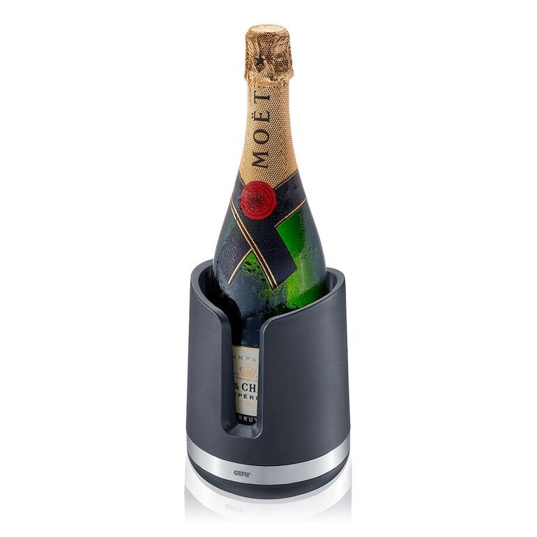 Rafraîchisseur de bouteille de vin SMARTLINE Seau à vin SMARTLINE avec une bouteille de champagne.