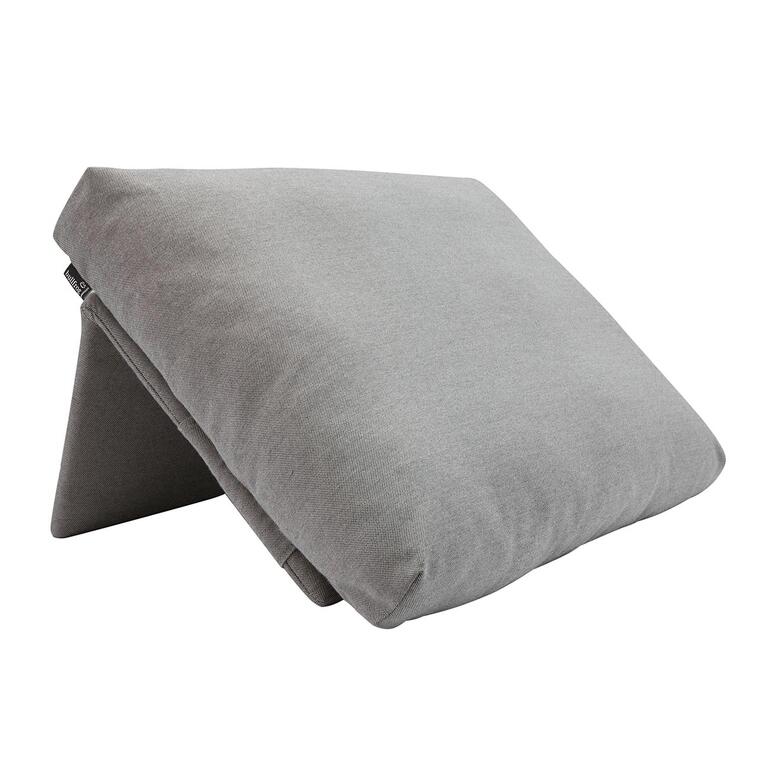 Pour vous allonger, il suffit de retourner entièrement le coussin. Coussin Bullfrog de couleur grise, posé à plat