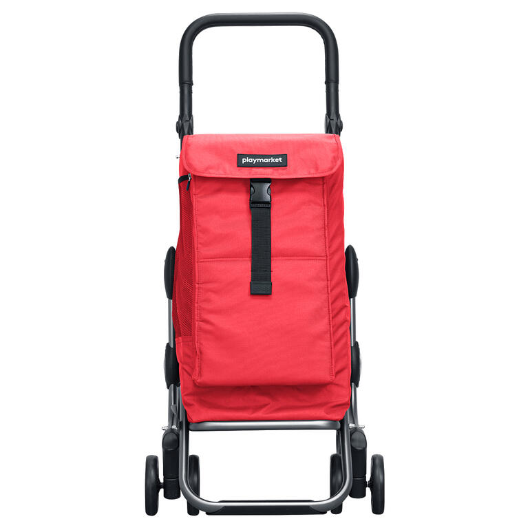 Rouge Chariot de course rouge Go up Premium pris de face.