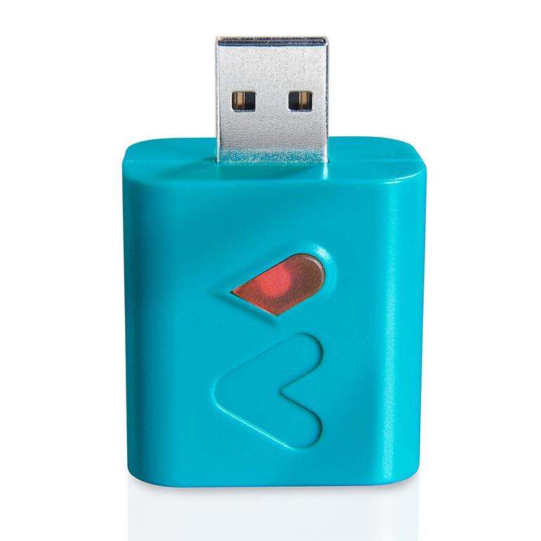 Idéal pour les iPhone, smartphones Android, tablettes/ iPad, montres connectées, AirPods, casques Bluetooth... Gros plan d'un économiseur de batterie de couleur vive.